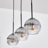 Koyoto Lampadario a sospensione, Lampada a sfera, Lampada a sospensione Chiaro, Grigio fumo, 3-Luci