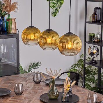 Koyoto Lampadario a sospensione, Lampada a sfera, Lampada a sospensione Oro, Chiaro, 3-Luci