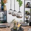 Ripoll Lampadario a sospensione, Lampada a sfera, Lampada a sospensione Cromo, Grigio fumo, 3-Luci