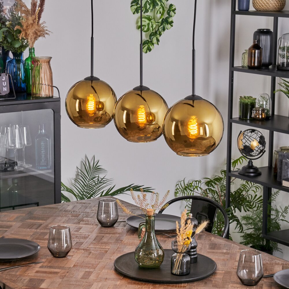 Koyoto Lampadario a sospensione, Lampada a sfera, Lampada a sospensione Oro, 3-Luci main product photo