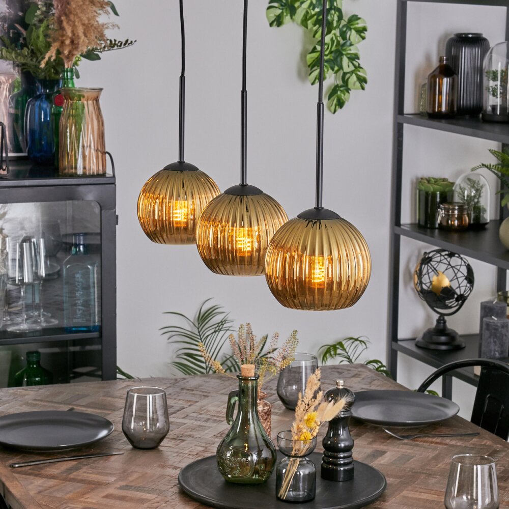 Koyoto Lampadario a sospensione, Lampada a sfera, Lampada a sospensione Oro, 3-Luci main product photo
