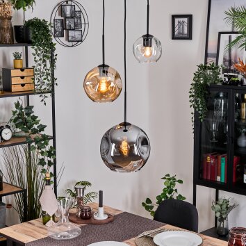 Koyoto Lampadario a sospensione, Lampada a sfera, Lampada a sospensione, Lampada a sospensione a cluster Ambrato, Chiaro, Grigio fumo, 3-Luci Koyoto Lampadario a sospensione, Lampada a sfera, Lampada a sospensione, Lampada a sospensione a cluster Ambrato, Chiaro, Grigio fumo, 3-Luci