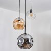 Ripoll Lampadario a sospensione, Lampada a sfera, Lampada a sospensione, Lampada a sospensione a cluster Ambrato, Chiaro, Grigio fumo, 3-Luci