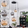 Ripoll Lampadario a sospensione, Lampada a sfera, Lampada a sospensione, Lampada a sospensione a cluster Ambrato, Cromo, Grigio fumo, 3-Luci