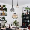 Ripoll Lampadario a sospensione, Lampada a sfera, Lampada a sospensione a cluster Ambrato, Chiaro, Grigio fumo, 3-Luci
