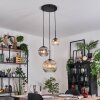 Ripoll Lampadario a sospensione, Lampada a sfera, Lampada a sospensione a cluster Ambrato, Chiaro, Grigio fumo, 3-Luci
