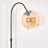 Koyoto Lampada da terra, Lampade ad arco Cromo, Nero, 1-Luce