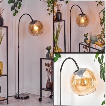 Koyoto Lampada da terra Cromo, Nero, 1-Luce