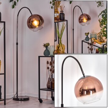 Koyoto Lampada da terra Cromo, Nero, 1-Luce