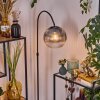 Koyoto Lampada da terra, Lampade ad arco Cromo, Nero, 1-Luce
