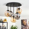 Gastor Plafoniera, Lampada a sfera 45 cm Ambrato, Grigio fumo, 5-Luci