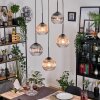 Koyoto Lampadario a sospensione, Lampada a sfera, Lampada a sospensione a cluster Ambrato, Chiaro, Grigio fumo, 5-Luci