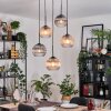 Koyoto Lampadario a sospensione, Lampada a sfera, Lampada a sospensione a cluster Ambrato, Chiaro, Grigio fumo, 5-Luci