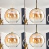 Koyoto Lampadario a sospensione, Lampada a sfera, Lampada a sospensione Oro, Nero, 1-Luce