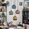 Koyoto Lampadario a sospensione, Lampada a sfera, Lampada a sospensione a cluster 35 cm Blu, Oro, Verde, Ramato, 4-Luci