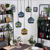 Koyoto Lampadario a sospensione, Lampada a sfera, Lampada a sospensione a cluster 45 cm Blu, Oro, Verde, 5-Luci