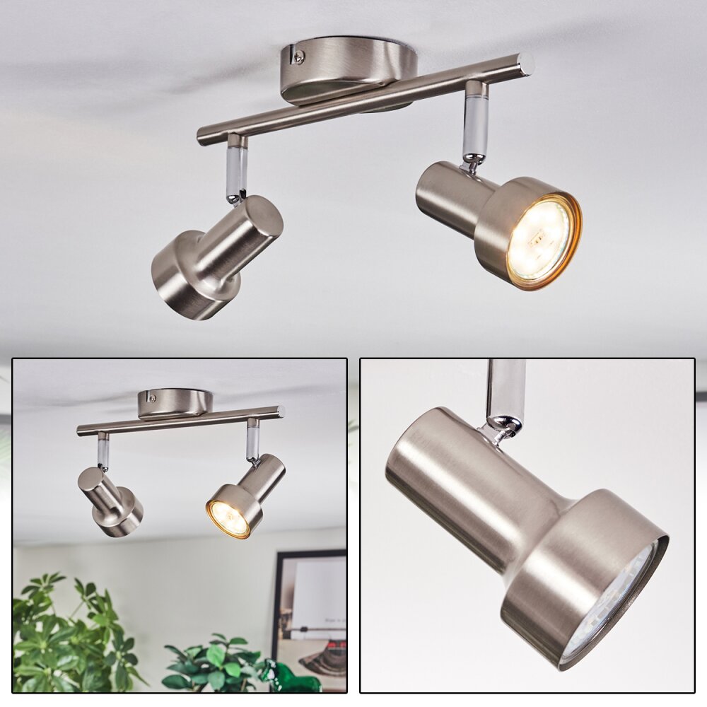 Edain Plafoniera, Faretto da soffitto LED Cromo, Nichel opaco, 2-Luci main product photo