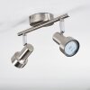 Edain Plafoniera, Faretto da soffitto LED Cromo, Nichel opaco, 2-Luci