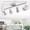 Edain Plafoniera, Faretto da soffitto LED Cromo, Nichel opaco, 4-Luci