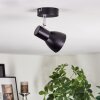 Farel Plafoniera, Faretto da soffitto Cromo, Nero, 1-Luce