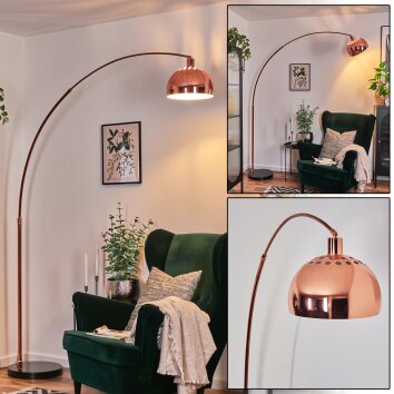 Baloca Lampada da terra, Lampade ad arco Ramato, Nero, 1-Luce