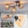 Chehalis Plafoniera, Lampada a sfera Ambrato, Chiaro, 3-Luci