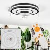 Ganor Plafoniera LED Nero, Bianco, 1-Luce, Telecomando