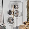 Koyoto Lampada a sfera, Applique Oro, Nero, 3-Luci