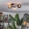Chehalis Plafoniera, Lampada a sfera Ambrato, Chiaro, Grigio fumo, 3-Luci