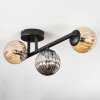 Chehalis Plafoniera, Lampada a sfera Ambrato, Grigio fumo, 3-Luci
