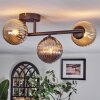 Chehalis Plafoniera, Lampada a sfera Ambrato, Grigio fumo, 3-Luci