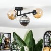 Chehalis Plafoniera, Lampada a sfera Ambrato, Grigio fumo, 3-Luci