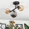 Chehalis Plafoniera, Lampada a sfera Ambrato, Grigio fumo, 3-Luci