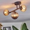 Chehalis Plafoniera, Lampada a sfera Ambrato, Grigio fumo, 3-Luci