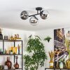 Gastor Plafoniera, Lampada a sfera Cromo, Chiaro, Grigio fumo, 3-Luci