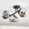 Gastor Plafoniera, Lampada a sfera Cromo, Chiaro, Grigio fumo, 3-Luci