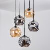 Ripoll Lampadario a sospensione, Lampada a sfera, Lampada a sospensione a cluster Ambrato, Grigio fumo, 5-Luci