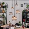 Koyoto Lampadario a sospensione, Lampada a sfera, Lampada a sospensione a cluster Ambrato, Chiaro, Grigio fumo, 5-Luci