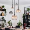Koyoto Lampadario a sospensione, Lampada a sfera, Lampada a sospensione a cluster Ambrato, Chiaro, Grigio fumo, 5-Luci