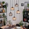 Ripoll Lampadario a sospensione, Lampada a sfera, Lampada a sospensione a cluster Ambrato, Chiaro, Grigio fumo, 5-Luci