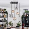 Ripoll Lampadario a sospensione, Lampada a sfera, Lampada a sospensione a cluster Ambrato, Chiaro, Grigio fumo, 5-Luci
