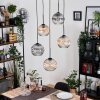 Ripoll Lampadario a sospensione, Lampada a sfera, Lampada a sospensione a cluster Ambrato, Chiaro, Grigio fumo, 5-Luci