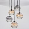 Ripoll Lampadario a sospensione, Lampada a sfera, Lampada a sospensione a cluster Ambrato, Chiaro, Grigio fumo, 5-Luci