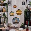 Koyoto Lampadario a sospensione, Lampada a sfera, Lampada a sospensione a cluster 35 cm Blu, Oro, Verde, Ramato, 4-Luci