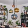 Koyoto Lampadario a sospensione, Lampada a sfera, Lampada a sospensione a cluster 35 cm Blu, Oro, Verde, Ramato, 4-Luci