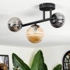 Chehalis Plafoniera, Lampada a sfera Ambrato, Grigio fumo, 3-Luci