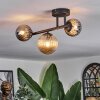 Chehalis Plafoniera, Lampada a sfera Ambrato, Grigio fumo, 3-Luci