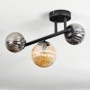 Chehalis Plafoniera, Lampada a sfera Ambrato, Grigio fumo, 3-Luci