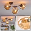 Gastor Plafoniera, Lampada a sfera Ambrato, 3-Luci