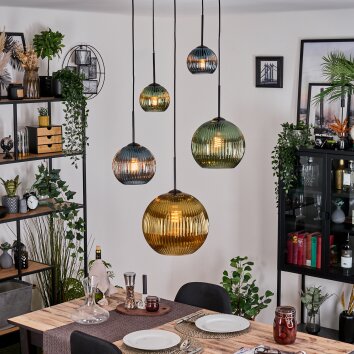 Koyoto Lampadario a sospensione, Lampada a sfera, Lampada a sospensione a cluster Blu, Oro, Verde, 5-Luci Koyoto Lampadario a sospensione, Lampada a sfera, Lampada a sospensione a cluster Blu, Oro, Verde, 5-Luci